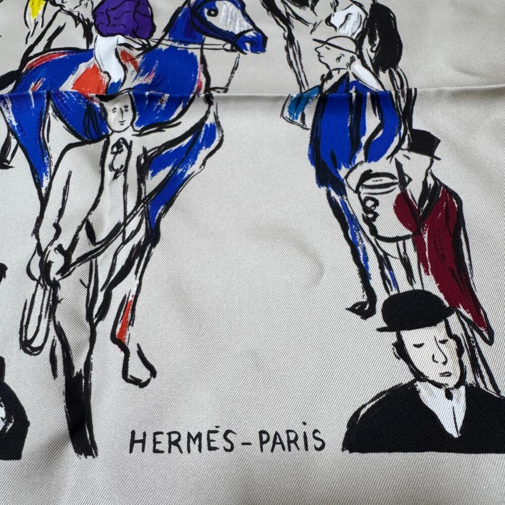 HERMES Black Silk Scarf - Picture 4 of 6